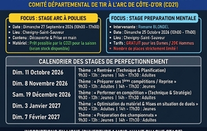 Programme des Stages de la Saison Salle 2026-2027